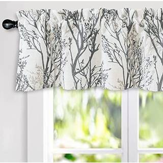 Driftaway tr?gren linned Foret valance dobbeltlag termisk isoleret v?relse m?rkere m?rkl?gningsvalancer 3 tommer stang lomme kort vindue valance
