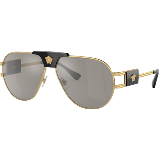 Versace Mand VE2252 10026G Solbriller Stål Guld Grå Pilot Spejlet Spejl