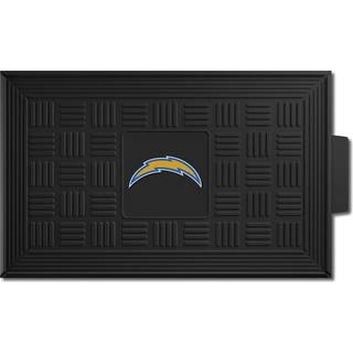 Fanmats 11457 Los Angeles Chargers Heavy Duty Vinyl Medallion Outdoor Door Mat - 19,5in. x 31in.