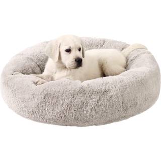 Bedste venner af Sheri SnuggleSoft imiteret pels beroligende donut seng til hunde Brun Lille 23x23