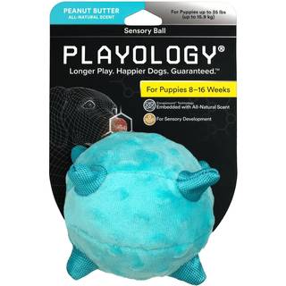 Playology hundehvalp til sanseudvikling | Mellemstrrelse udstoppet tyggetj med squeaker til hvalpe op til 50lbs | Engagerende sanselegetj med