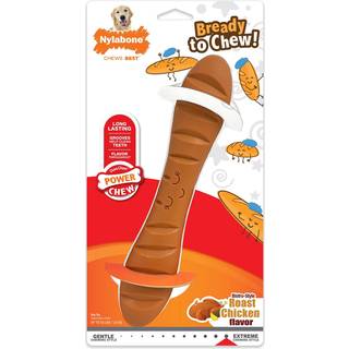 Nylabone Baguette Power Chew Legetøj til hundehundlegetøj til aggressive chewers stegt kyllingesmag store hunde - op til 50 lbs 1 tælling