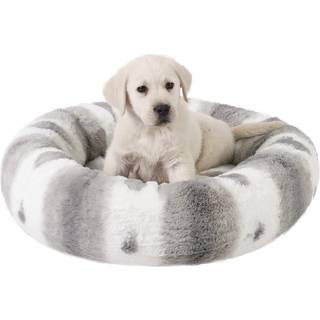 Best Friends af Sheri Patterned Lux ??Faux Fur Calming Donut Dog Bed Grey Small 23x23
