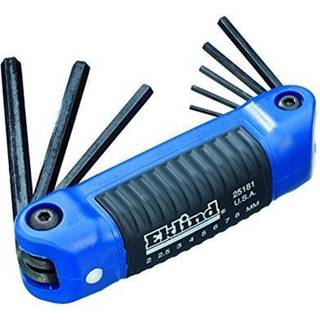 Eklind-v?rkt?j 25181 Ergo-fold Fold-up Hex Key Allen Wrench-8pc S?t metriske MM-st?rrelser 2-8