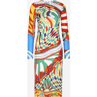 Dolce&Gabbana Carretto printed organzine midi dress - multicoloured - XXXS
