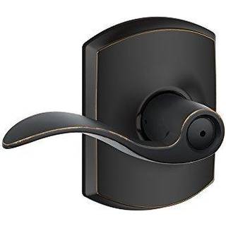 Schlage Accent Lever med Greenwich Trim Hall og skabslås i ældre bronze