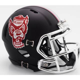 Riddell NCAA North Carolina State Wolfpack Helmet Mini Speedhelmet Replica Mini Speed ???tyle Black Howl Design Team Farver ?n st?rrelse