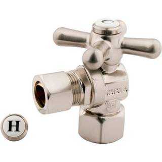 Kingston Brass CC44408X 1/2 """" IPS 1/2 """" O.D. Komprimeringsvinkelafbrydelsesventil b?rstet nikkel