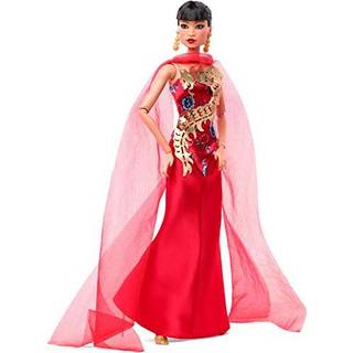 Barbie Inspirerende Women Doll Anna May Wong Collectible kl?dt i r?d kjole med Golden Dragon Design