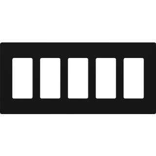 Lutron Claro 5 Gang Decorator/Rocker Wallplate Gloss Black (1-Pack) | CW-5-BL