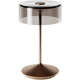 Numotion LED genopladelig bordlampe, bronze, glas, IP54, dæmpbar