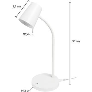Lindby LED-bordlampe Ailina, højde 36 cm, hvid, dæmpbar