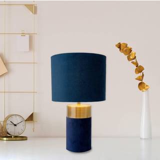 Bordlampe 3189512, tekstilskærm, blå