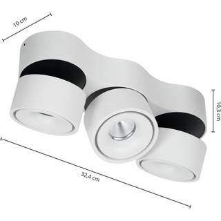 Arcchio LED-loftspot Rotari, linser, 3 lyskilder, hvid