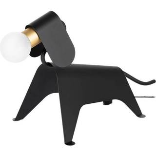 Lucande bordlampe Idalina, hund, sort, jern, 41 cm