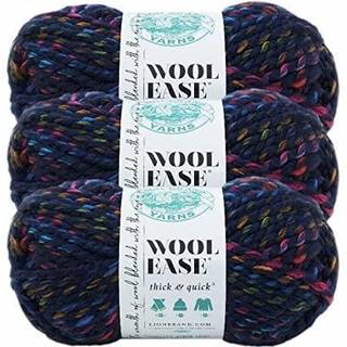 Lion Brand Yarn Wool-ease tyk og hurtig garn bl?d og volumin?s garn til strikning af h?kling og h?ndv?rk 3 pakkebylys