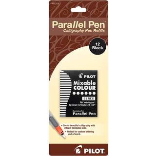 Pilot Parallel Mixable Color Ink Refills til kalligrafi Pens Black Ink 12-Pack (77313)