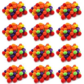 (12 pk) pom poms 1in varme farver