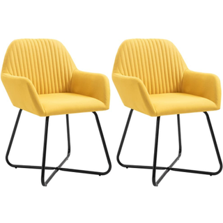 spisebordsstole 2 stk. stof gul