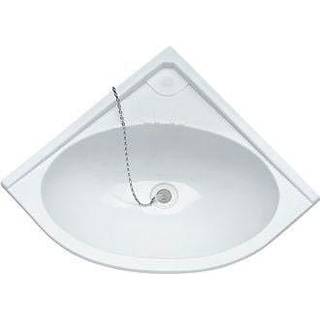 Håndvask båd / vask båd, trekantet, 360 x 330 mm, plast, hvid