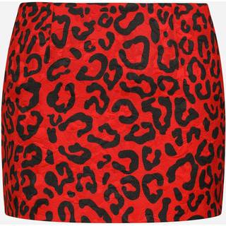 Dolce&Gabbana Leopard-print brocade miniskirt - red - M