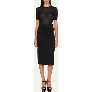 Dolce&Gabbana Pencil jersey midi skirt - black - XXS