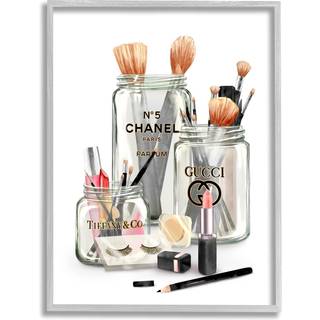 Stupell Industries Fashion Brand Makeup in Mason Jars Glam Design Framed Giclee Art Design af Ziwei Li