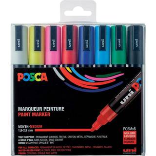 Uni Posca 5M paintmarkere 2,5mm 8 farver