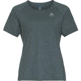 Odlo Run Easy T-shirt, XS, Dame - Kortærmet Crew Neck, Blå med Reflekser