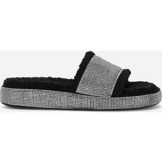 Dolce&Gabbana Crystal-embellished terrycloth slides - silver - EU 39.5
