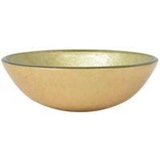 håndvask hærdet glas 42 cm guldfarvet