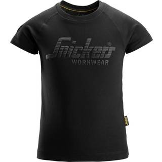 Snickers 7514 junior t-shirt med logo sort 134/140