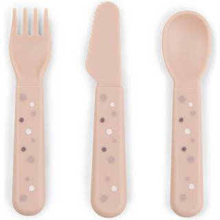 Done by deer Happy Dots foodie bestikssæt 3 dele Powder