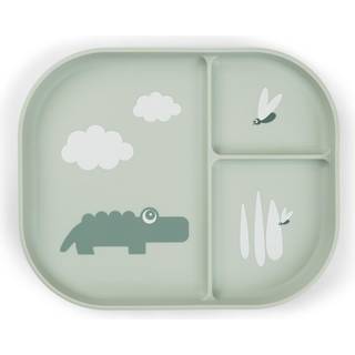 Done by deer Croco foodie børnetallerken 18x22 cm Green