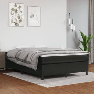 kontinentalseng 140x190 cm kunstlæder sort
