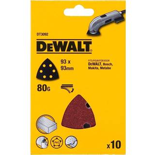 DeWALT trekant-slibepapir 93X93mm k80 10 stk. (DT3092)