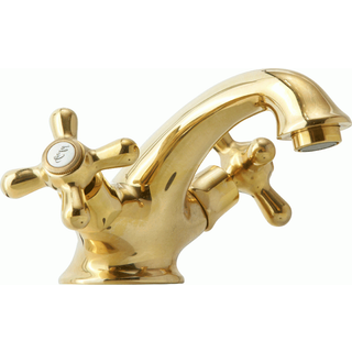 Lavabo Retro to-grebs håndvaskarmatur m/løft-op bundventil, Massiv messing