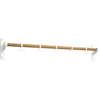 Essem Design Nostalgi Knageliste 100 Cm / Bambus - Kroge & Bøjler Aluminium Hvid - 57004 K
