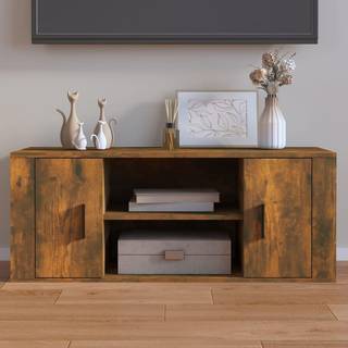 tv-bord 100x35x40 cm konstrueret træ røget egetræsfarve