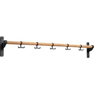 Essem Design Nostalgi Knageliste 100 Cm / Bambus - Kroge & Bøjler Aluminium Sort - 57002 K