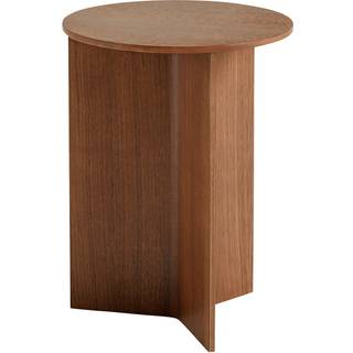 HAY - Slit Table Wood Round High Walnut - Små borde og sideborde - Træ farvet - Træ