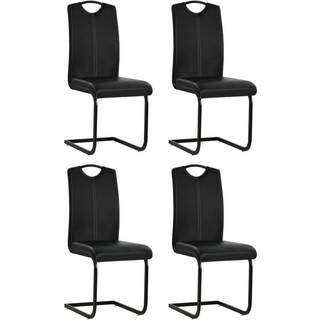 spisebordsstole med cantilever 4 stk. kunstlæder sort