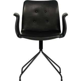 Bent Hansen Primum Spisebordsstol med Armlæn Og Swivel Sort/Sort