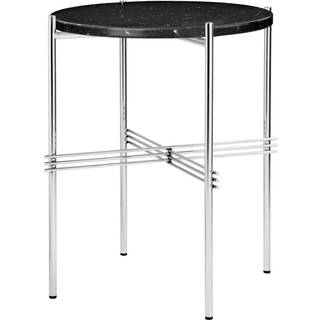 GUBI TS Sidebord Round Ø40 Poleret Stål/Black Marquina Marmor