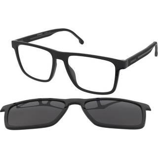 Carrera Mand CA8061/CS 08A/M9 Solbriller Injiceret Sort Grå Firkantet Polariseret Clip-on