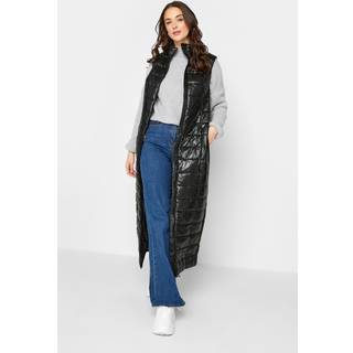 Lts Tall Black High Shine Maxi Puffer Gilet 16 Lts | Tall Women's Gilets