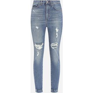 Dolce&Gabbana Distressed high-rise skinny jeans - blue - XS