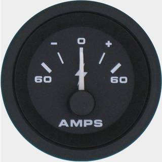Amperemeter Veethree Black Premier, dugfri, Ø52 mm, 12 V, direkte tilslutning, sort