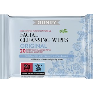 Gunry Facial Cleansing Wipes Original 20 stk
