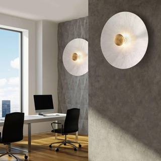 austrolux Væglampe Moon Sun, dæmpbar, Hvid/opal, Stue/spisestue, Glas